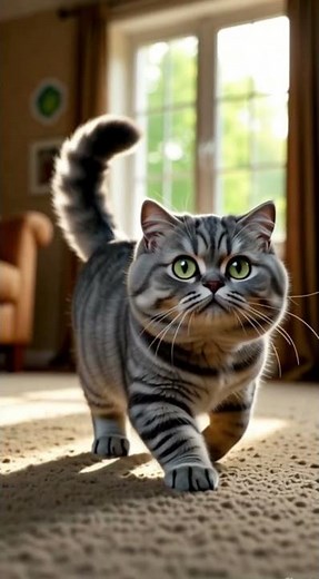 Squeaky Paw Pads! This Cat Walks Around in 'Squeaky Toy' Mode! #cat #toebeans #shorts #reels