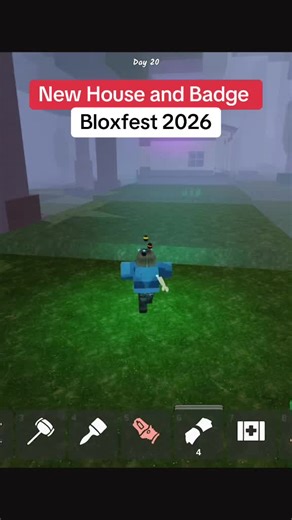 The new Bloxfest Bagde in 99 nights in the forest. The purple app house #99nights #99nightsintheforestroblox #fyp #roblox #99nightsintheforest