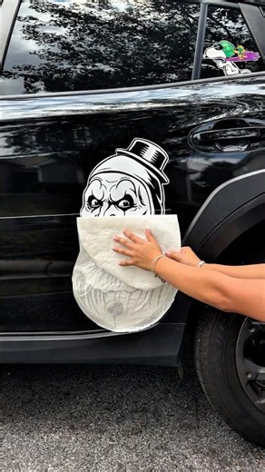 ART the clown decal 🔥 SUBSCRIBE to see more awesome Decal installations #decals #carwraps #cars ￼
