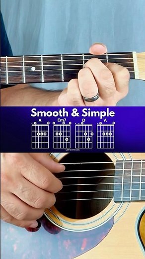 Smooth & Simple Guitar Loop – A → Em7 → D → A #Shorts