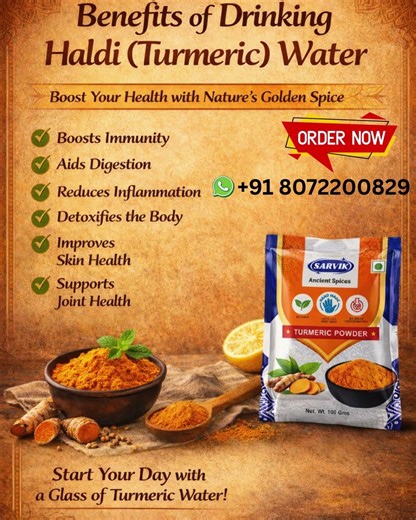 Benefits of Drinking Turmeric Water | Sarvik Turmeric Powder | Natural Immunity Booster