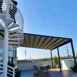 [Hot Item] Outdoor Motorized Retractable Canopy Foldable Metal Roof Easy Assembly