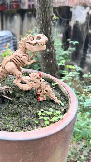 Nhỏ gọn mà ngầu 🤍 T-Rex xương 3D có khớp cử động, đặt góc PC hay bàn học là nổi liền 😎 #khunglong3D #TRex #decorPC #dochoisangtao#hg3dprinting