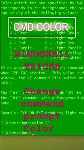 How to Change CMD Text & Background Color 🖥️ #Shorts