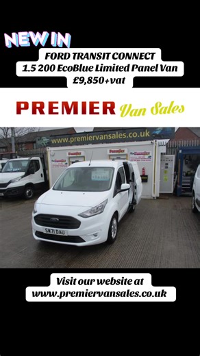 FORD TRANSIT CONNECT 1.5 200 EcoBlue Limited Panel Van 5dr Diesel Manual L1 Euro 6 (s/s) (120 ps) 2022 76,000 miles 1.5 ltr White Diesel Manual Our Price £9,850 VAT Call 📞 on 0161-429-8644 Call 📱 on 07971365977 Call 📱 on 07946 807005 Visit our website at www.premiervansales.co.uk #fyp #trendin #deal #commercial