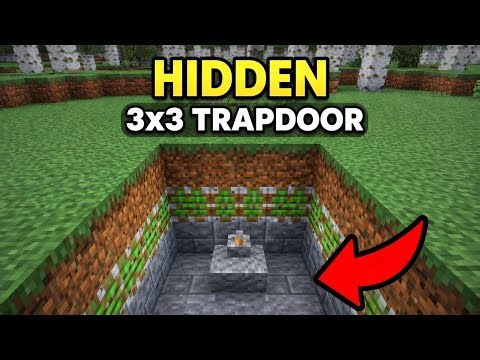 🔥 3×3 Hidden Trapdoor in Minecraft! (Easy Redstone Build) 🔥