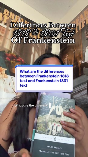 Frankenstein: Differences Between 1818 and 1831 Editions