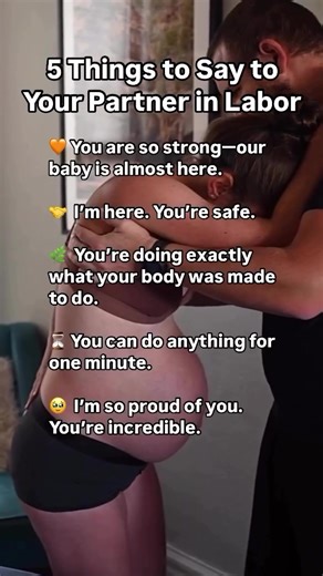Pregnant? Sign up for my free birth class! Click the button below. 💬 What should you say to your partner during labor? Spoiler alert: It’s not “relax” or “just breathe” 😅 Here are 5 powerful things to say that can ground, encourage, and connect you to your laboring partner: 🧡 You are so strong—our baby is almost here. 🤝 I’m here. You’re safe. 🌿 You’re doing exactly what your body was made to do. ⏳ You can do anything for one minute. 🥹 I’m so proud of you. You’re incredible. ✨ Words have po