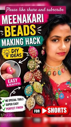 Make these Meenakari beads at home Easy DIY Tutorial for Bigeners #shorts
