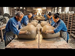 Jingdezhen China handmade porcelain factory : How are ceramic vases made ( Full Process )