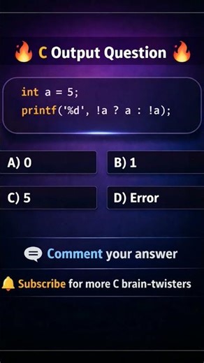 C Output Question 😈 | Ternary + Logical Operator Trap #Shorts
