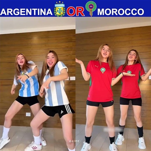 ARGENTINA VS MOROCCO WORLD CUP SONG DANCE BATTLE #footballchallenge #shorts #worldcup