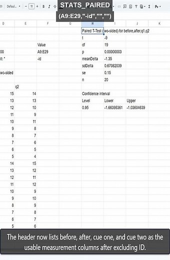 STATS_PAIRED exclude id with negative colFilter in Sheets