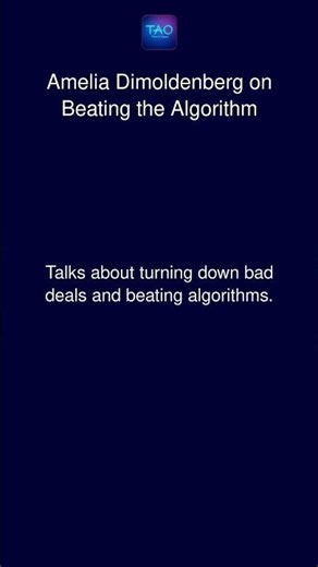 Amelia Dimoldenberg on Beating the Algorithm