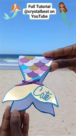 🧞‍♀️ Mermaid Tail Card #diy #handmade #youtubeshorts #shortsvideo #mermaid #papercraft