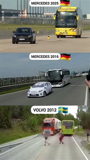 Mercedes 2025 vs Mercedes 2016 vs Volvo 2012 automatic emergency braking test