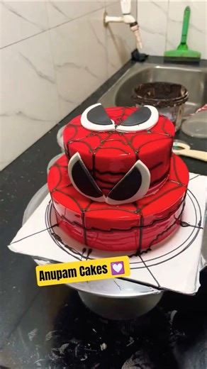 SPIDER MAN 🕸️ DESIGN CAKE #spiderman #cake #video #trending
