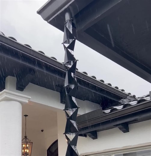 Origami™ Rain Chain: Powder Coated Black - Etsy