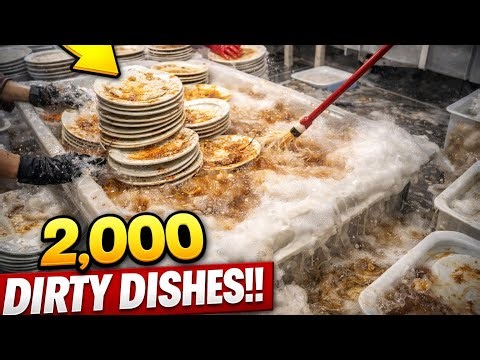 Washing 2,000 Dirty Dishes After a Huge Event | Satisfying Industrial Dishwashing