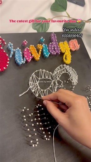 Customised couple string art names 💕 #ytshorts #ytshortstelugu #stringart #giftideas #explore