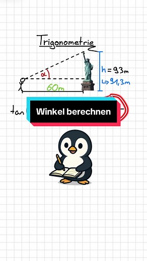 Trigonometrie: Freiheitsstatue Winkel berechnen
