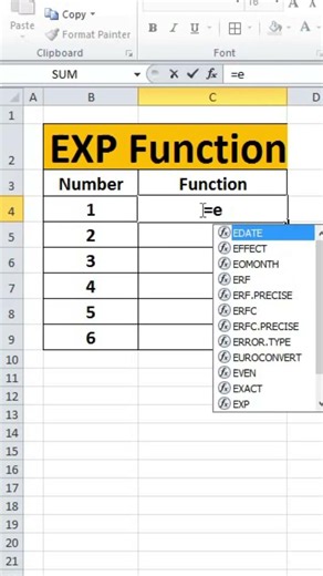 EXP Function in Excel | Calculate Exponential Values Easily