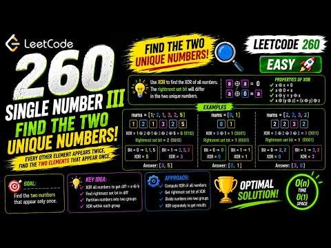 LeetCode 260 : Single Number III | #leetcode #cpp #coding #dsa