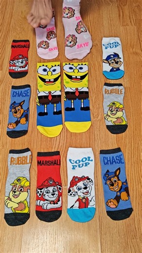 The Coolest Paw Patrol socks 🫨 Surprise Spongebob 🫢🫢 #shortvideo