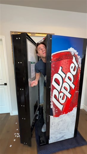 Hidden room of mirrors thru a soda machine door! 🤩 | Justin Flom