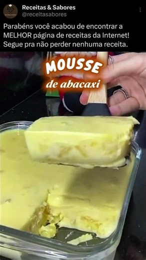 Mousse de Abacaxi! Receita na descrição #receitas #receitafacies #moussedeabacaxi #sobremesa