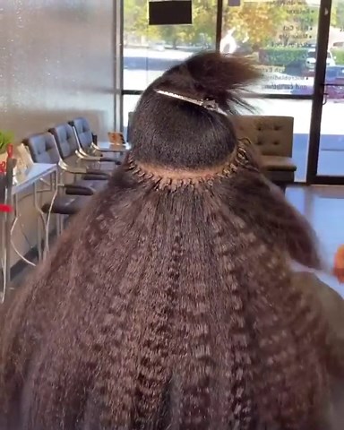 Niawigs Kinky Straight Microlink Hair Extensions Human Hair For Black Women I Tip Hair Extensions With Microlink Extensions Kit 100 Strands 100 Grams Per Pack (Kinky Straight, 24 Inches)