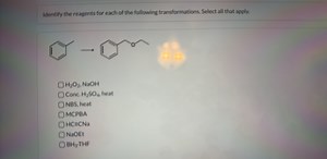 Identify the reagents for each of the following transformations... | Filo