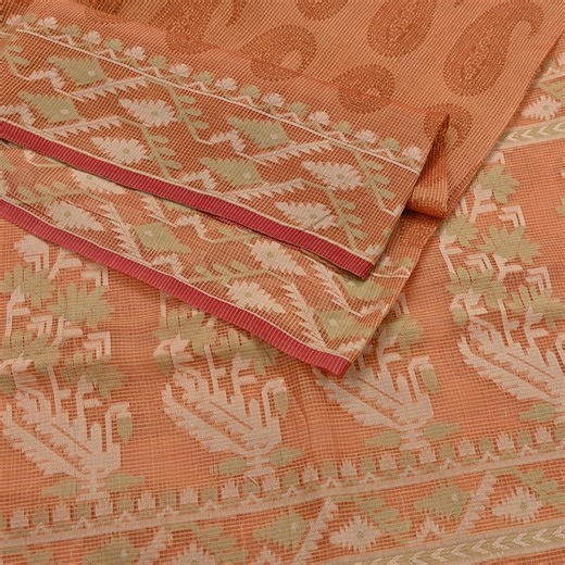 Indian Vintage Sari Saffron Hand Woven 100% Pure Organza Silk Saree Craft Fabric 5yd Dress Making Crafting Quilting Upcycle Zari - Etsy