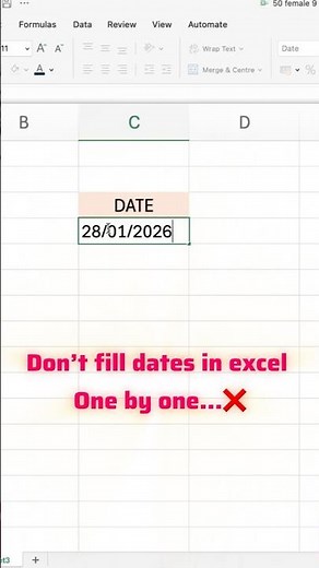 Auto-Write Dates in Excel With This simple Trick in Seconds!📅 #excel #excelshorts