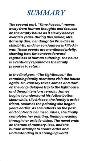 To the Lighthouse – Virginia Woolf Summary | #virginiawoolf