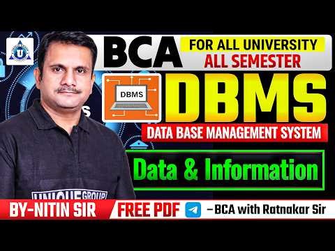 DBMS | Data vs Information Explained 🔥 | BCA All Semester | By- Nitin Sir #dbms