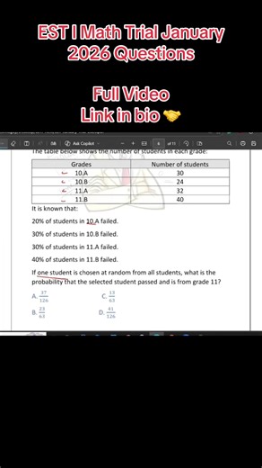 January 2026 EST Math Trial Exam Overview