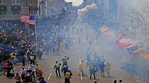 Boston marathon: the moment of the explosions – video
