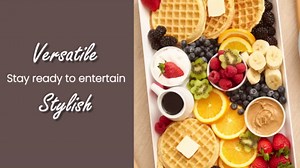 US Acrylic 12" x 20" Large Clear Acrylic Plastic Serving Tray with Pass-Through Handles Appetizer, Charcuterie, Food, Snack, Dessert Platters | Reusable, BPA-Free