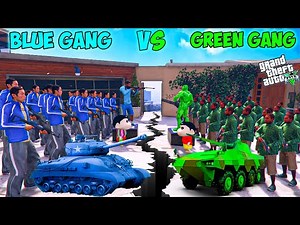 Shinchan Green Gang VS Franklin Blue Gang Ultimate Strongest Challenge In GTA 5!