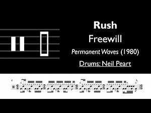 Rush - Freewill: Drum Sheet Music Transcription