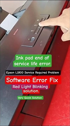 epson l1800 red light blinking solution || epson l1800 Resetter | Epson l1800 ink pad reset #shorts