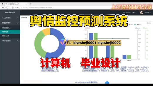 计算机毕业设计：Python舆情监控预测系统 Flask框架 情感分析 舆情分析 数据分析 可视化 数据挖掘 agent