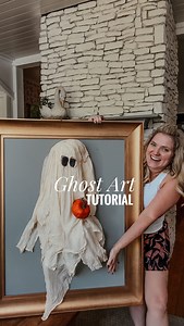 Karlee Gail Bowman | DIY ghost art TUTORIAL. This is an easy spooky season/fall DIY! You’re gonna want to save this idea. Depending on the size frame you have,... | Instagram