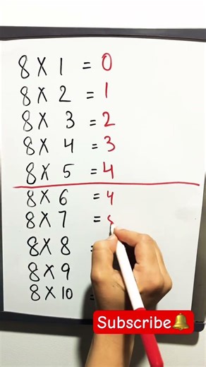 Table of 8 Trick 🔥Learn in Seconds #maths #mathematics #mathstricks #mathhacks #shorts #math #viral