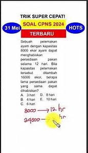 SOAL TIU CPNS 2024 DENGAN TRIK SUPER CEPAT