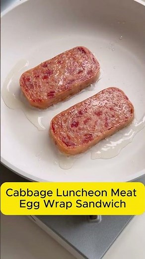 Recipe below:Cabbage Luncheon Meat Egg Wrap Sandwich #recipe #easyrecipe #food #cooking