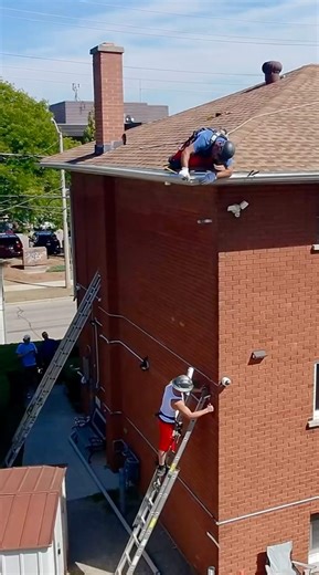 Condo eavestrough replacement Waterloo! #contractor #eavestrough #workingatheights #fascia #soffit