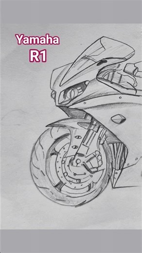 Bike Drawing Yamaha R1 2009. #shorts #shortvideo #viral