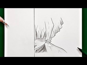 How to draw Zenitsu | Demon Slayer | Zenitsu half face step by step